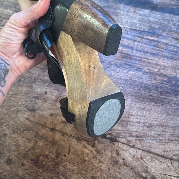 All Saints Stylish Black Leather Platform Sandals size 39 - Picture 6 of 10